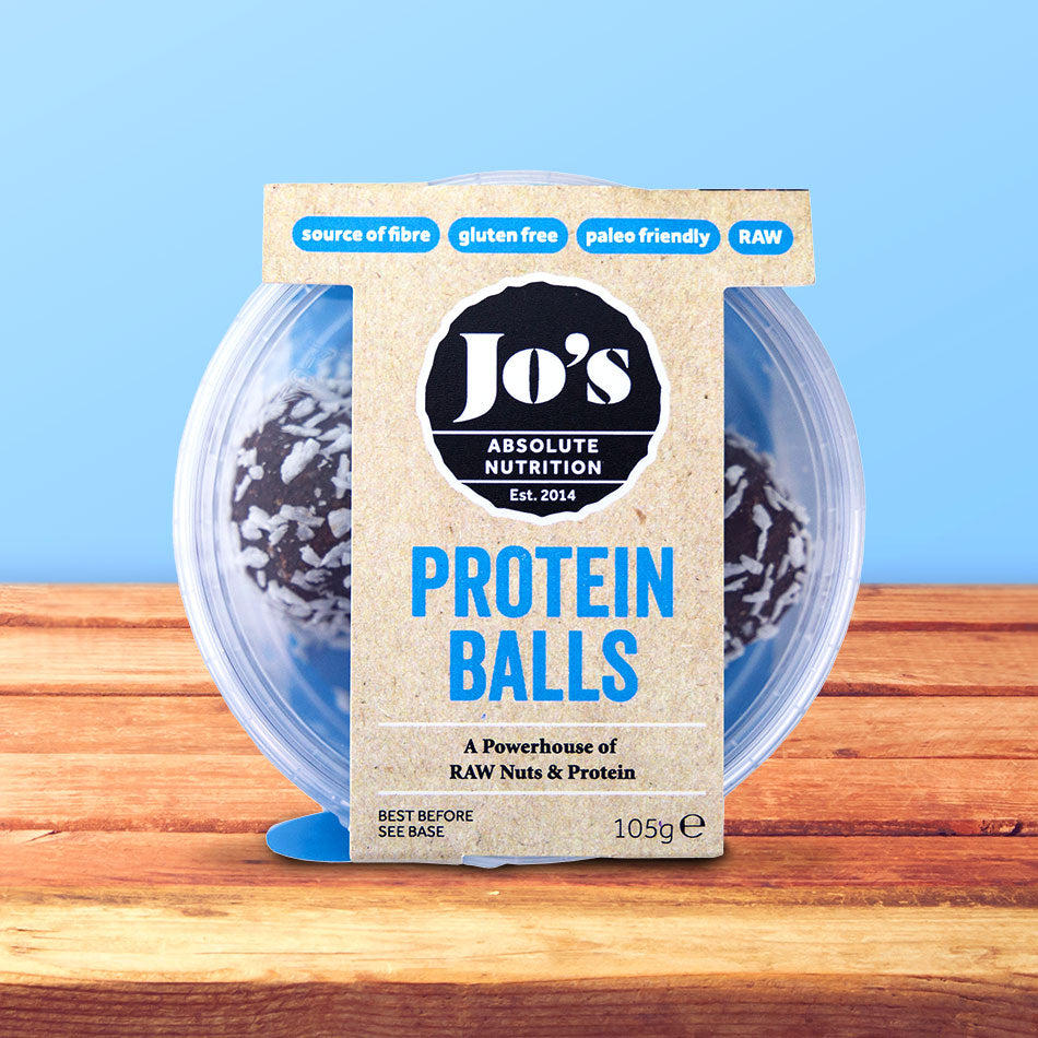 Jo’s Absolute Nutrition protein balls pack – raw energy bites made with nuts and protein